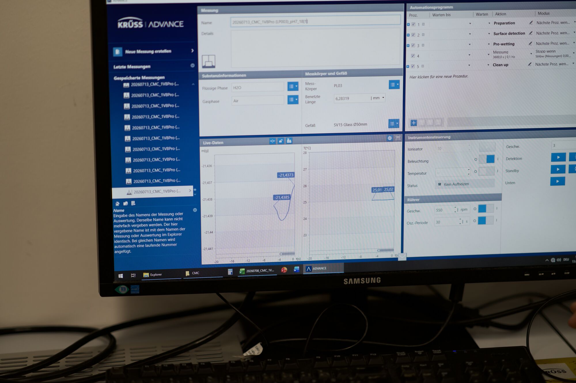 Krüss software readout