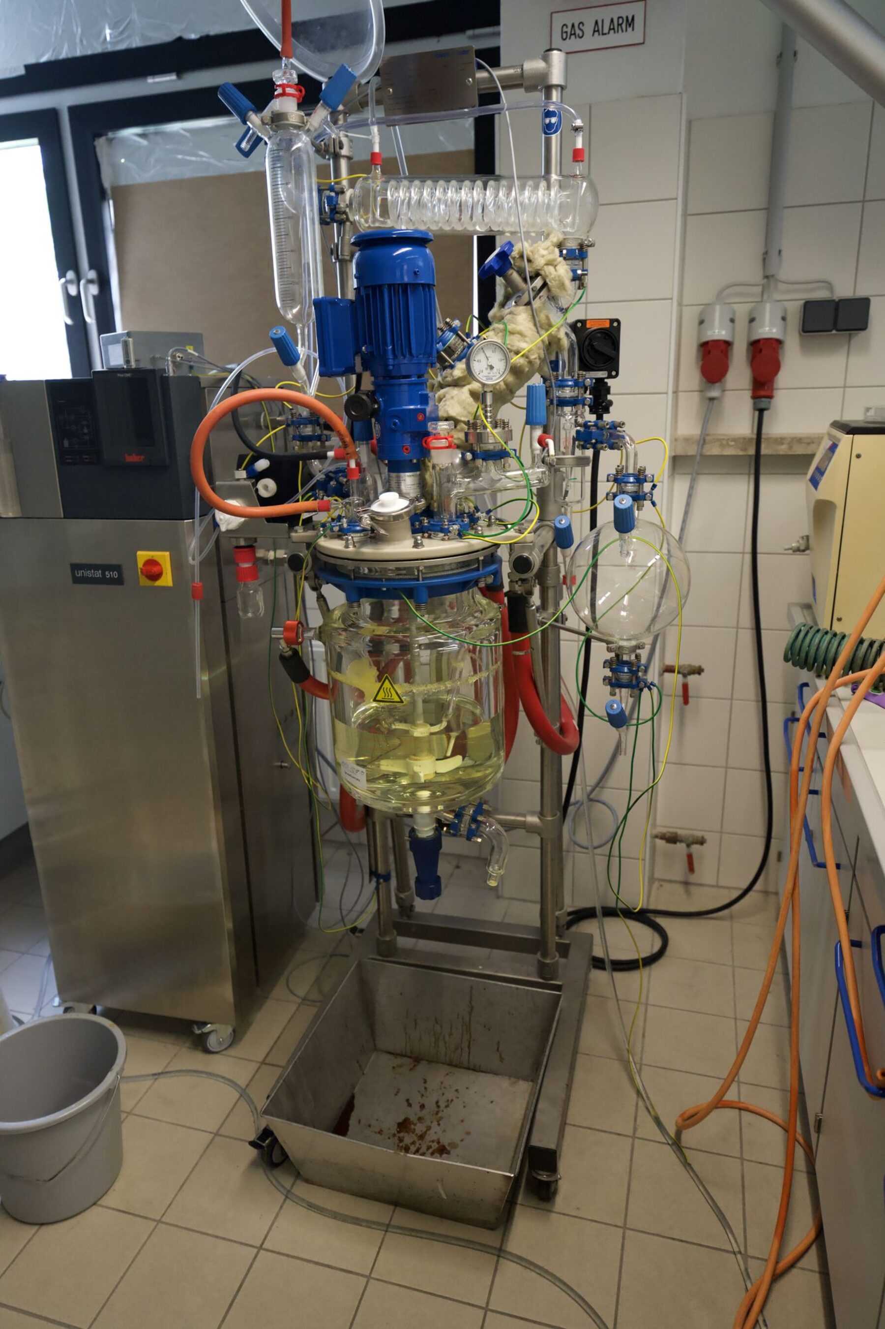 Jacketed stainless steel reactor system