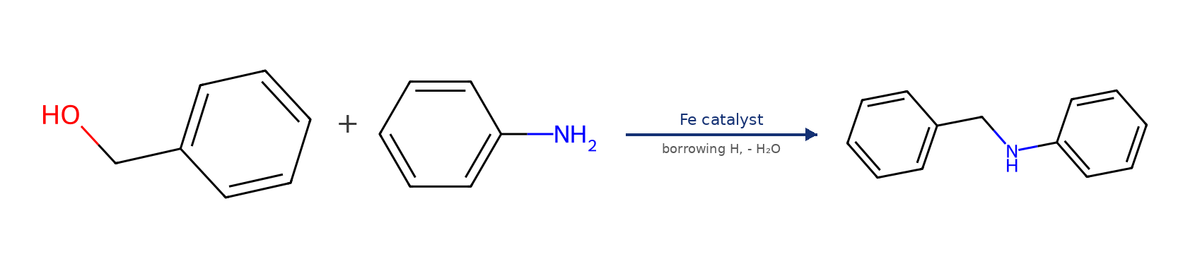 Iron-catalysed borrowing-hydrogen amination of an alcohol with an amine