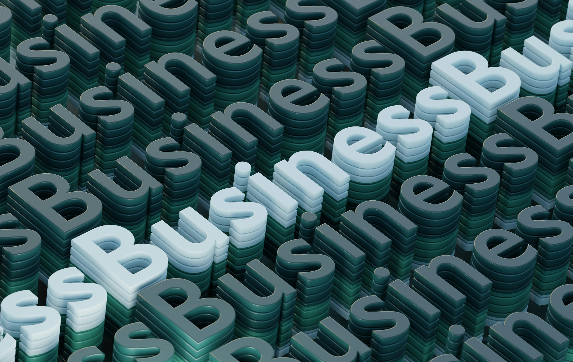 Stylised 3D Business typography keyvisual for PureSurf FlexCo company formation